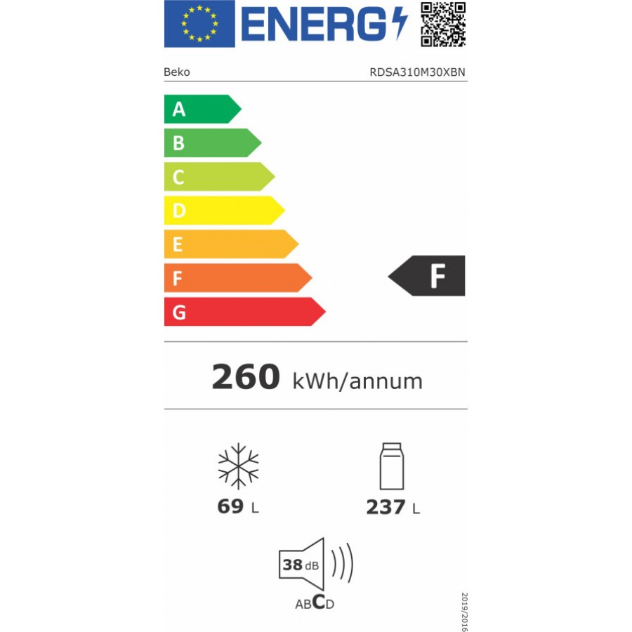 Beko RDSA310M30XBN Ψυγείο Δίπορτο 306lt Inox Υ175xΠ59.5εκ. Beko RDSA310M30XBN Ψυγείο Δίπορτο 306lt Inox Υ175xΠ59.5εκ.